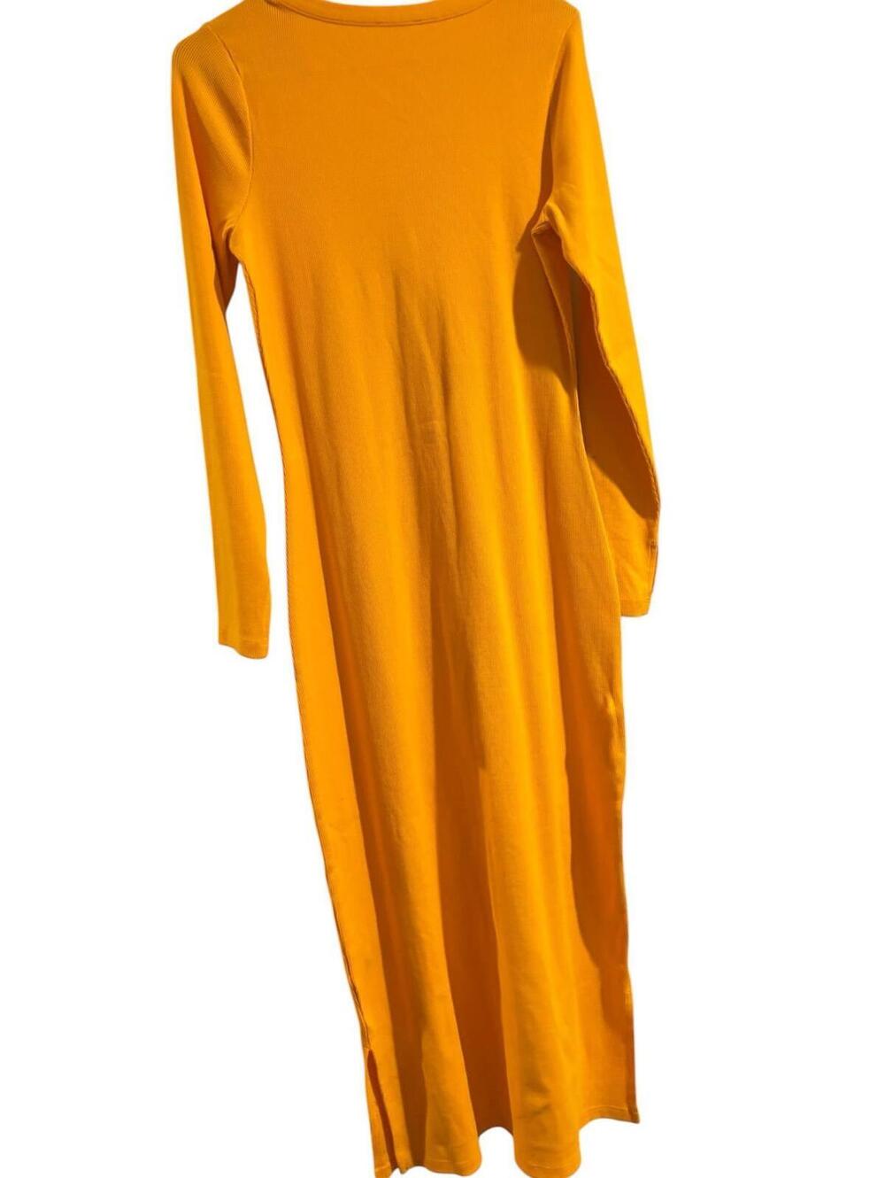 NWT The Drop Ribbed Button Front Midi Dress | Carrot Orange | Size L - Picture 2 of 6